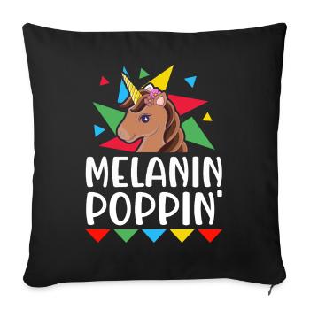 Melanin Poppin Brown Skin Black History - Sofa pillowcase 17,3'' x 17,3'' (45 x 45 cm) - black - Front