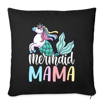 Sirène Mama Sirène Maman Conception graphique pour - Housse de coussin décorative 45 x 45 cm - noir - Devant