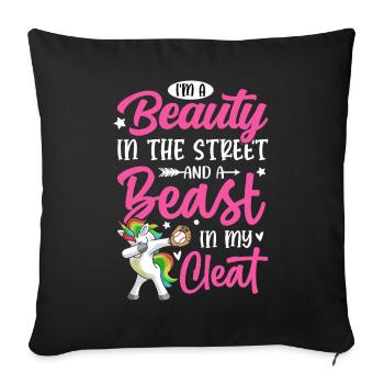 Softball Girl Beauty In The Street And Beast In My - Sofakissenbezug 45 x 45 cm - Schwarz - Vorne