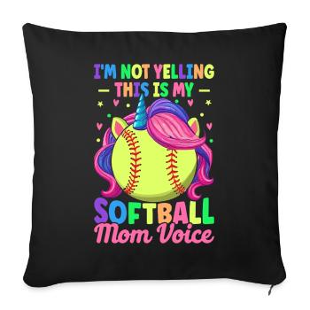 This Is My Softball Mom Voice Female - Sofa pillowcase 17,3'' x 17,3'' (45 x 45 cm) - black - Front