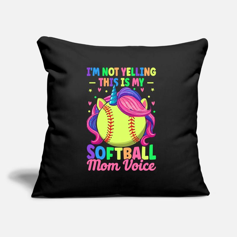 This Is My Softball Mom Voice Weibliche Sofakissenbezug 45 x 45 cm
