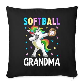 Softball Grandma Female Softball Player Graphic - Sofa pillowcase 17,3'' x 17,3'' (45 x 45 cm) - black - Front