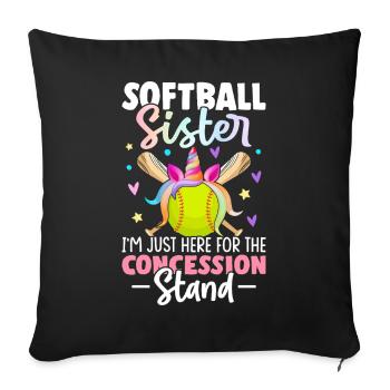 Softball-Schwester für die Konzession Stand - Sofakissenbezug 45 x 45 cm - Schwarz - Vorne