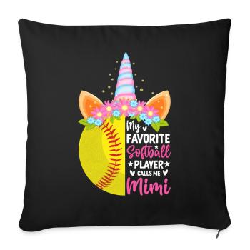Ma joueuse de softball préférée m’appelle Mimi - Housse de coussin décorative 45 x 45 cm - noir - Devant