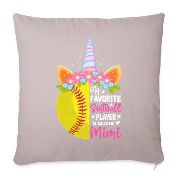 Ma joueuse de softball préférée m’appelle Mimi - Housse de coussin décorative 45 x 45 cm - taupe clair - Devant