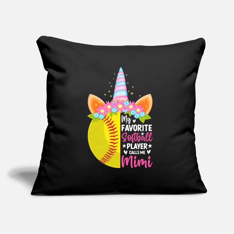 Ma joueuse de softball préférée m’appelle Mimi Housse de coussin décorative 45 x 45 cm