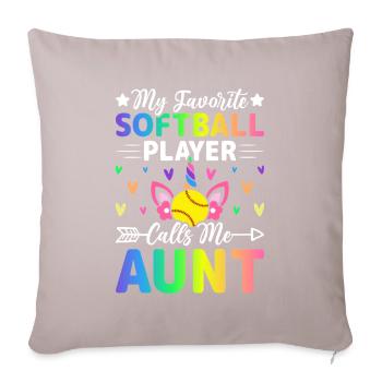 Ma joueuse de softball préférée m’appelle tante - Housse de coussin décorative 45 x 45 cm - taupe clair - Devant