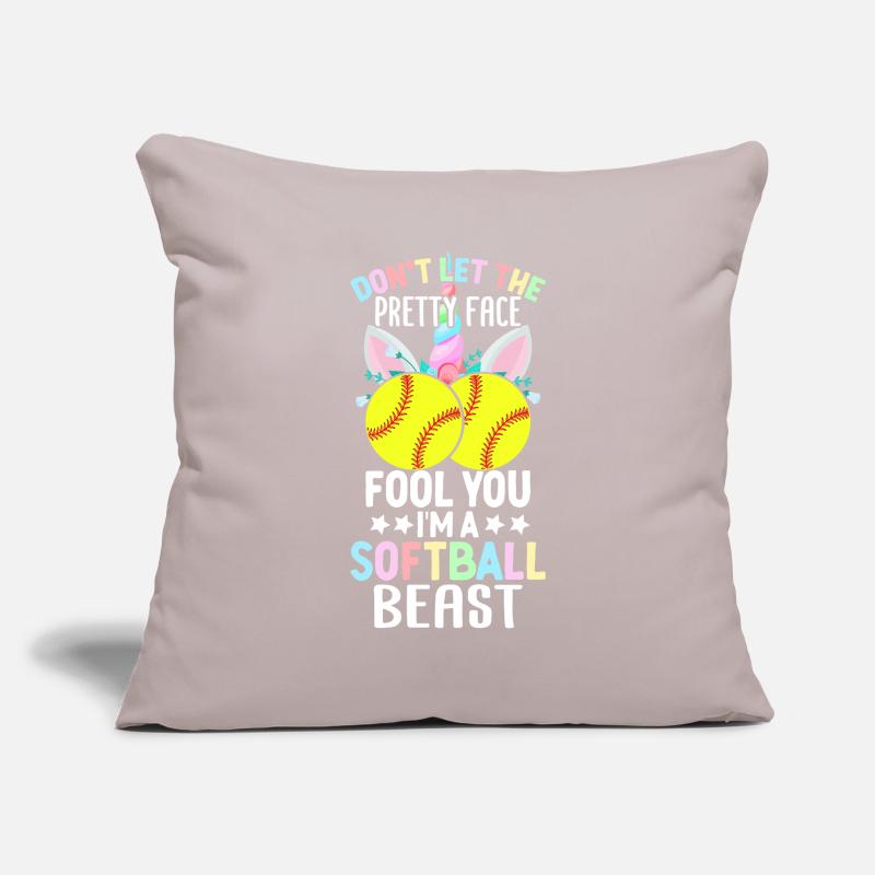 Ich bin ein Softball-Biest Softball-Mädchen Sofakissenbezug 45 x 45 cm