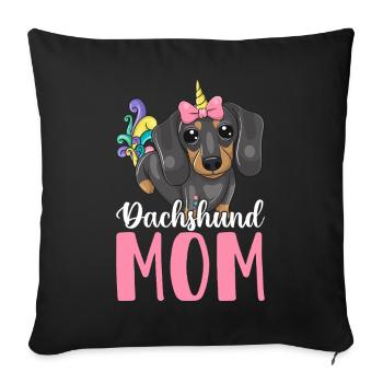 Teckel Maman Chien Maman Design graphique pour - Housse de coussin décorative 45 x 45 cm - noir - Devant
