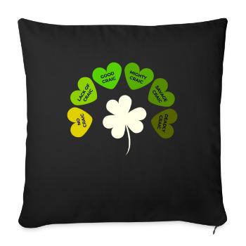 Trèfle de la Saint-Patrick - Housse de coussin décorative 45 x 45 cm - noir - Devant