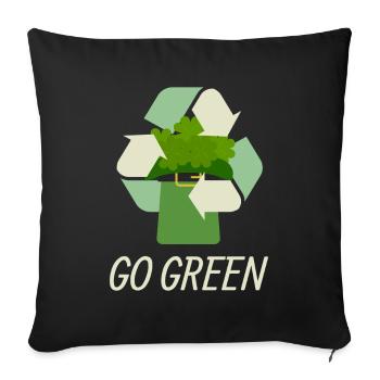 Go Green pour la Saint-Patrick - Housse de coussin décorative 45 x 45 cm - noir - Devant