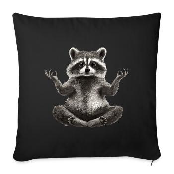 Waschbär - Sofakissenbezug 45 x 45 cm - Schwarz - Vorne