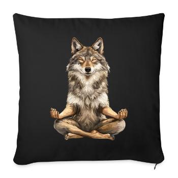 Wolf - Sofakissenbezug 45 x 45 cm - Schwarz - Vorne