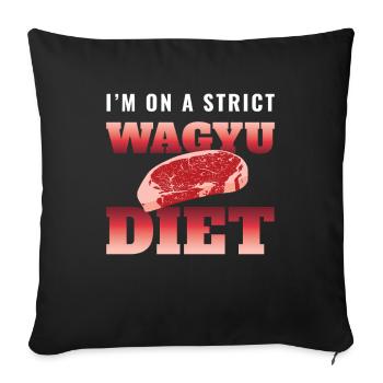 Wagyu Diet Premium Beef Connoisseur - Sofa pillowcase 17,3'' x 17,3'' (45 x 45 cm) - black - Front