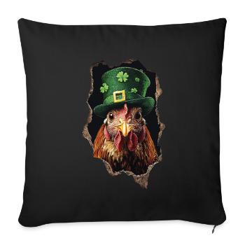 St. Patrick Huhn - Sofakissenbezug 45 x 45 cm - Schwarz - Vorne
