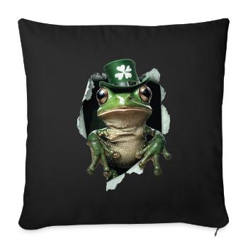 St. Patrick Frosch - Sofakissenbezug 45 x 45 cm - Schwarz - Vorne