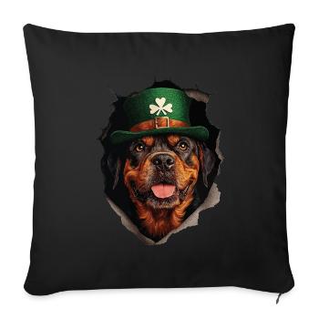 St. Patrick Hund - Sofakissenbezug 45 x 45 cm - Schwarz - Vorne