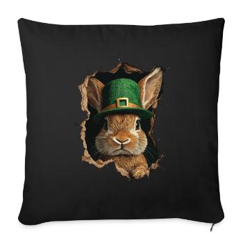 St. Patrick Kaninchen - Sofakissenbezug 45 x 45 cm - Schwarz - Vorne