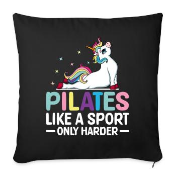 Pilates wie ein Sport, nur härter Pilates-Trainer - Sofakissenbezug 45 x 45 cm - Schwarz - Vorne