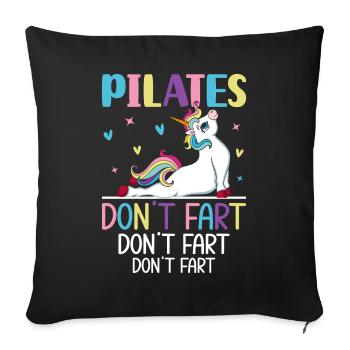 Pilates Don’t Fet Drôle Instructeur de Pilates Yoga - Housse de coussin décorative 45 x 45 cm - noir - Devant