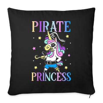 Pirate Princess Pirate Daughter Pirate Girl - Sofa pillowcase 17,3'' x 17,3'' (45 x 45 cm) - black - Front