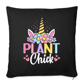 Plant Chick Plant-Based Diet Vegetarian - Sofa pillowcase 17,3'' x 17,3'' (45 x 45 cm) - black - Front
