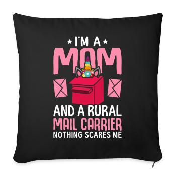 Im A Mom And Rural Facteur Service Postal - Housse de coussin décorative 45 x 45 cm - noir - Devant