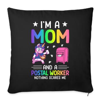 I'm A Mom And A Postal Worker Postal Service Mail - Sofa pillowcase 17,3'' x 17,3'' (45 x 45 cm) - black - Front
