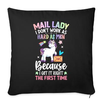 Factrice, je ne travaille pas aussi dur que les hommes Service postal - Housse de coussin décorative 45 x 45 cm - noir - Devant