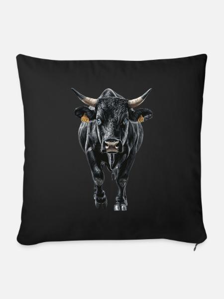 Kuh - Sofakissenbezug 45 x 45 cm - Schwarz