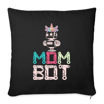 Mom Bot Robot Robot Engineer Mom Illustration - Sofa pillowcase 17,3'' x 17,3'' (45 x 45 cm) - black - Front