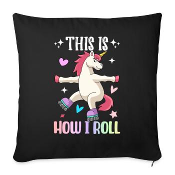 This Is How I Rollerskater Inline Skate - Sofa pillowcase 17,3'' x 17,3'' (45 x 45 cm) - black - Front