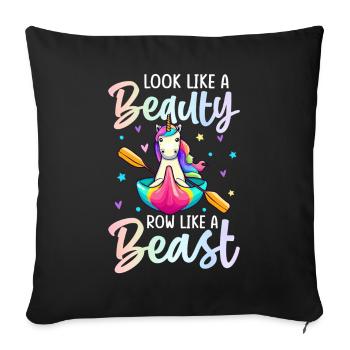 Look Like A Beauty Row Like A Beast Rowing Lover - Sofa pillowcase 17,3'' x 17,3'' (45 x 45 cm) - black - Front