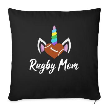 Rugby Mom Weiblicher Rugbyspieler Illustration für - Sofakissenbezug 45 x 45 cm - Schwarz - Vorne