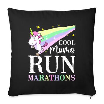 Cool Moms Run Marathons Female Runner Running - Sofa pillowcase 17,3'' x 17,3'' (45 x 45 cm) - black - Front
