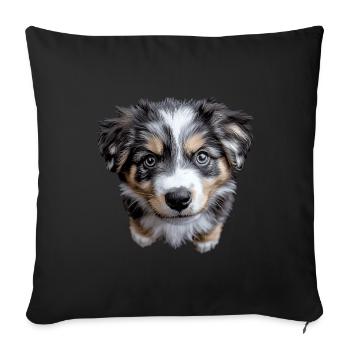 Australischer Schäferhund - Sofakissenbezug 45 x 45 cm - Schwarz - Vorne
