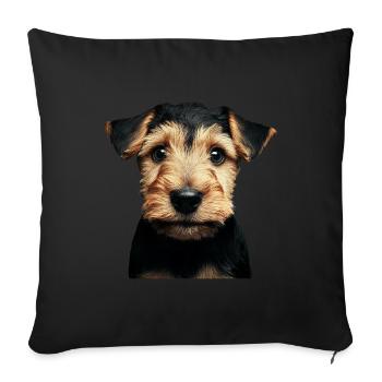 Airedale Terrier - Sofakissenbezug 45 x 45 cm - Schwarz - Vorne