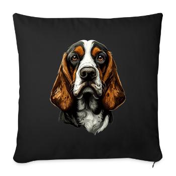 Basset - Sofakissenbezug 45 x 45 cm - Schwarz - Vorne