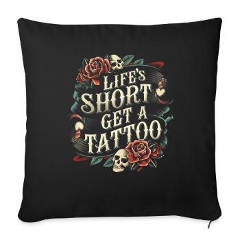 Tattoo Studio Tattoo Artist Tattoo Ideas - Sofa pillowcase 17,3'' x 17,3'' (45 x 45 cm) - black - Front