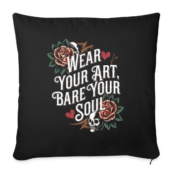 Studio de tatouage Artiste tatoueur Idées de tatouage - Housse de coussin décorative 45 x 45 cm - noir - Devant