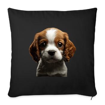 Cavalier King Charles - Sofakissenbezug 45 x 45 cm - Schwarz - Vorne