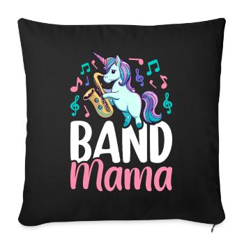 Band Mama Saxophone Mama Marching Band Graphic for - Sofa pillowcase 17,3'' x 17,3'' (45 x 45 cm) - black - Front