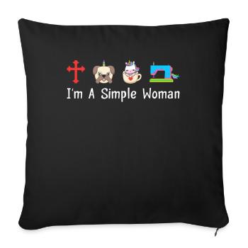 Machine à coudre Couture Femmes Équipe de couture Je suis un Simple - Housse de coussin décorative 45 x 45 cm - noir - Devant