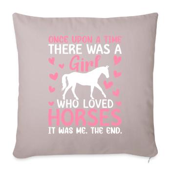 A Girl Loved Horses Horse Girl Horse Riding Girl - Sofa pillowcase 17,3'' x 17,3'' (45 x 45 cm) - light taupe - Front