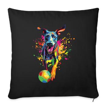 Windhund - Sofakissenbezug 45 x 45 cm - Schwarz - Vorne