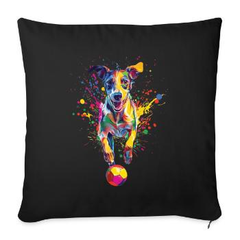 Whippet - Sofakissenbezug 45 x 45 cm - Schwarz - Vorne