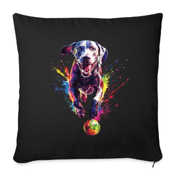 Weimaraner - Sofakissenbezug 45 x 45 cm - Schwarz - Vorne