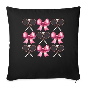 Coquette Bow Badminton Badminton Racket Pink - Sofa pillowcase 17,3'' x 17,3'' (45 x 45 cm) - black - Front