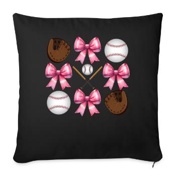 Coquette Bogen Baseballschläger Handschuhe Catcher - Sofakissenbezug 45 x 45 cm - Schwarz - Vorne