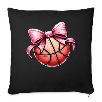 Coquette Bogen Basketball Spieler Mütter Tag Rosa - Sofakissenbezug 45 x 45 cm - Schwarz - Vorne